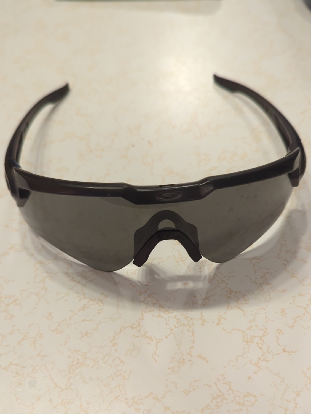 Oakley Black Wraparound Shield Sunglasses with Smoke Lens